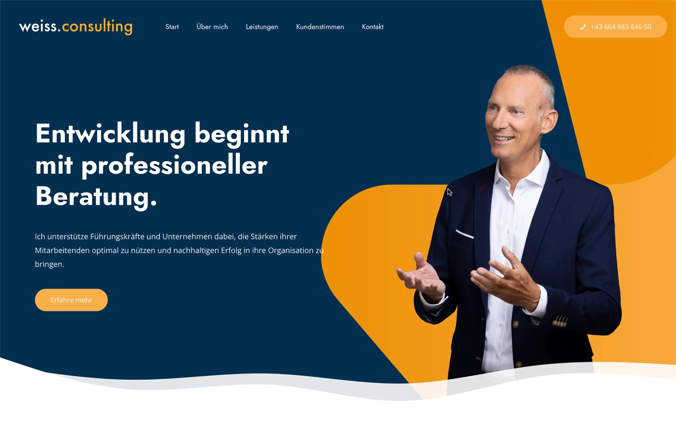 Modernes Webdesign von UX Sense – UX/UI-Design & Website für Michael Weiss Consulting, realisiert in Wien